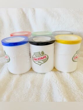Vintage Falstaff Beer Styrofoam Can Koozies - Set of 6- Factory Sealed